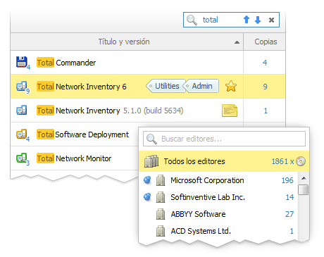 Navegador de instalaciones de software de red