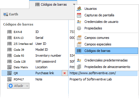 Códigos de barras de inventario